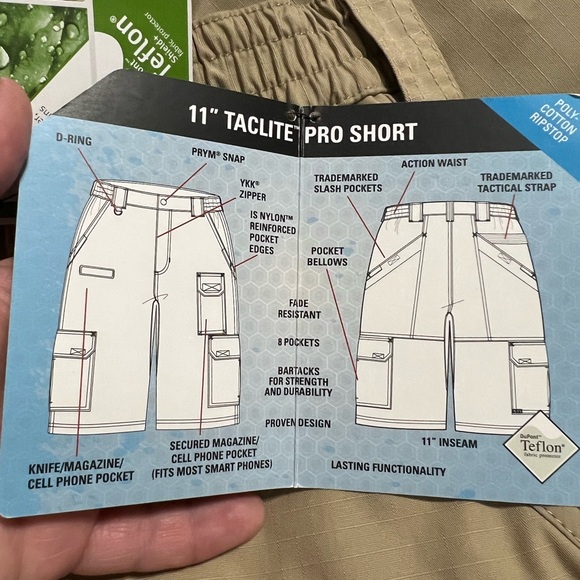 NWT 5.11 Tactical Searies 11" Tan Pro Short Cargo Rip Stop Size 36 - Picture 6 of 8